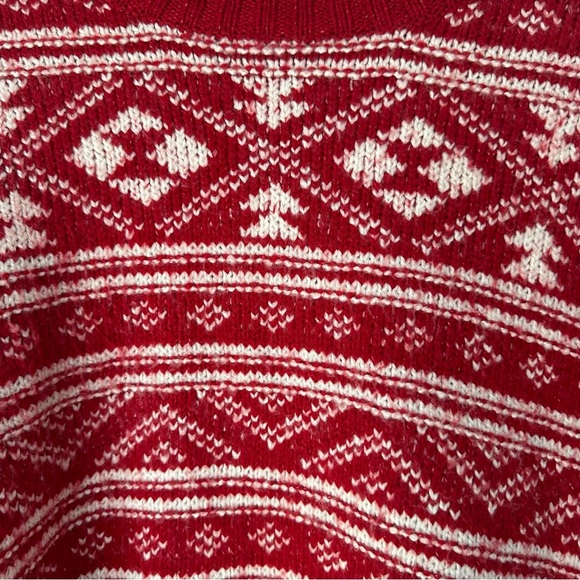 American Eagle Outfitters Vintage Red and White Fair Isle Sweater, Oversized, XS - Picture 3 of 7